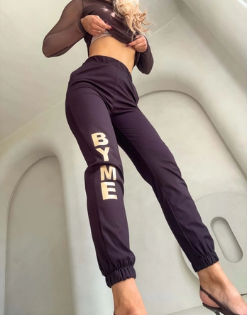 Spodnie JOGGERY logo - czekoladowe