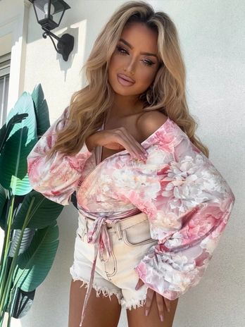 Bluzka KAIRA – ecru-puder