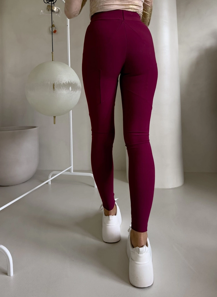 Legginsy FIT logo - bordowe