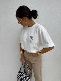 T-shirt PALMS – ecru