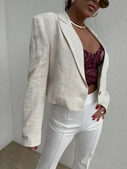 Marynarka SLIM natural - jasny beż