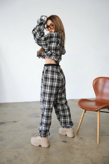 Koszula damska BG Pattern | czarny-beż