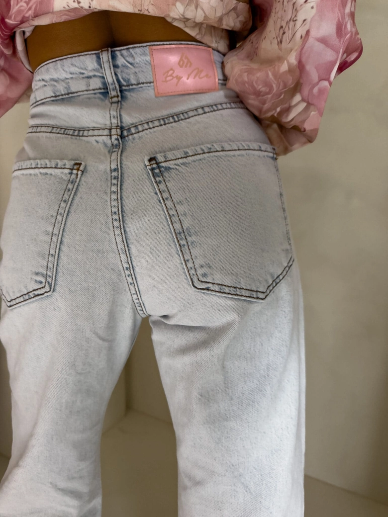 Jeansy FLARED pink one – jasny niebieski