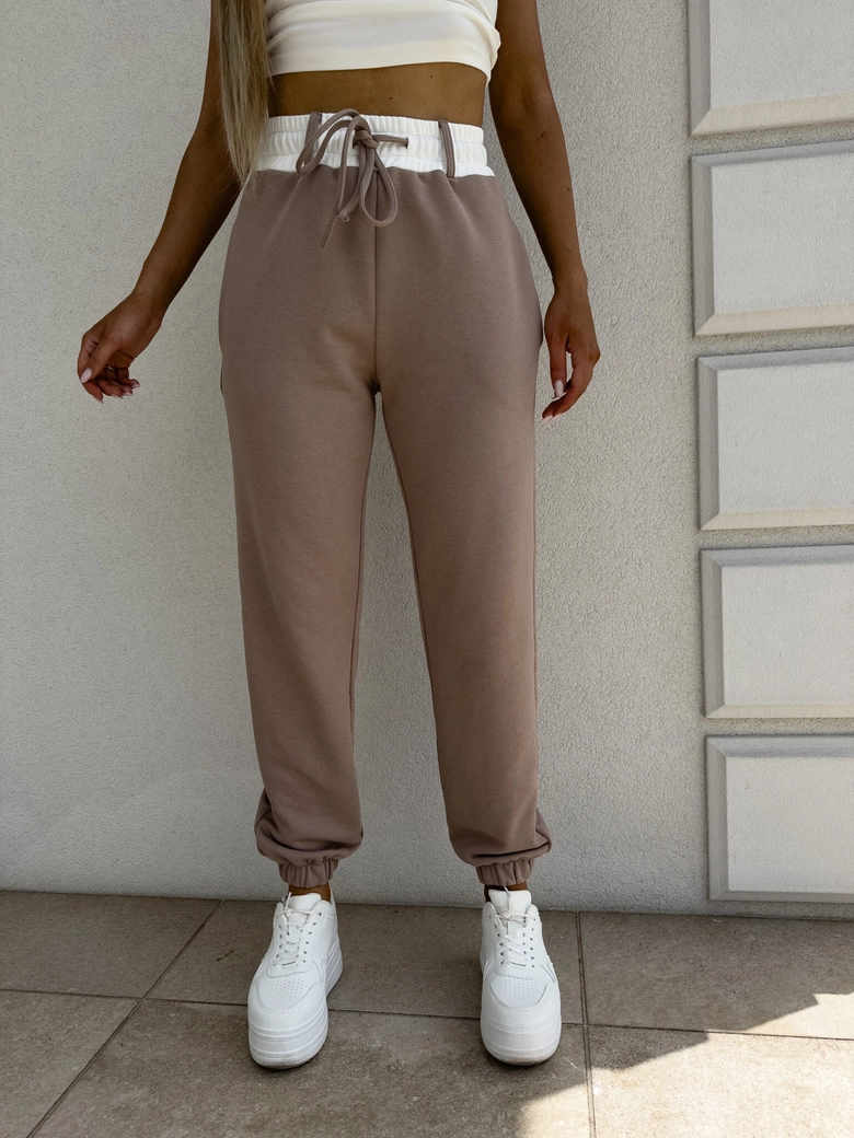 Spodnie DUO COLOR - beżowe T16698