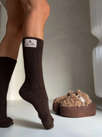 Skarpety WOOL – czekoladowe