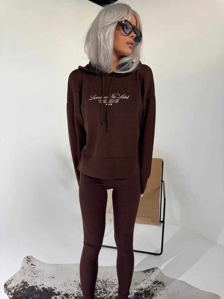 Sweter LOVE czekolada