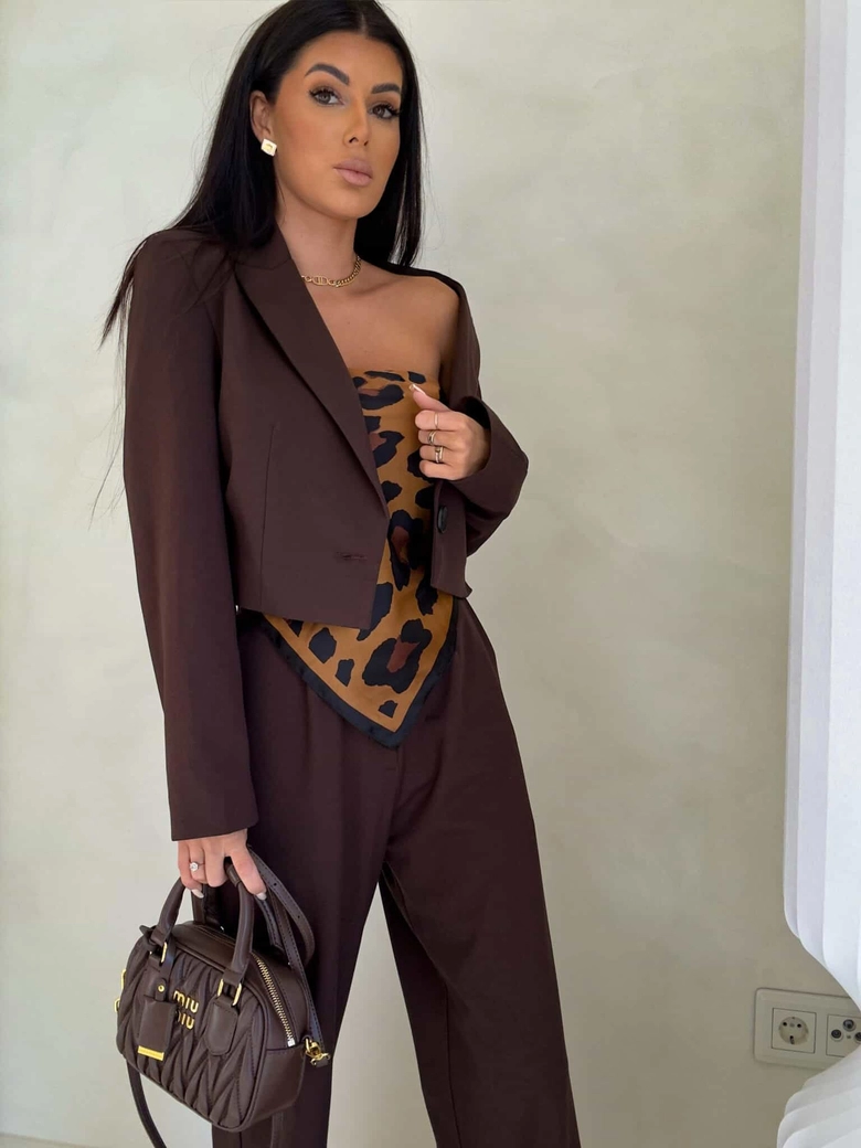 Marynarka SLIM - czekoladowa