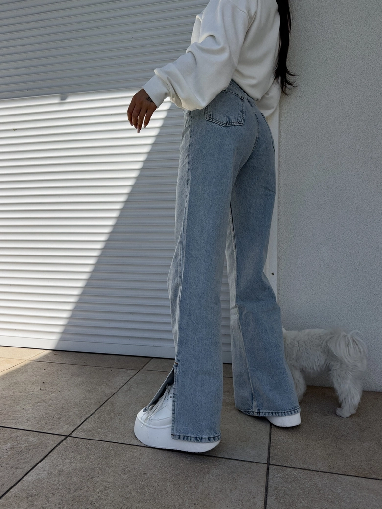 Jeansy MOM FIT FLARED – dark jeans