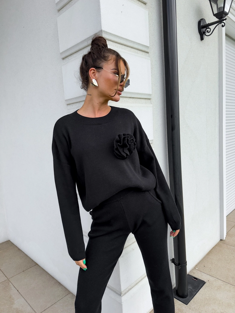 Komplet DELANI LONG – czarny N16667