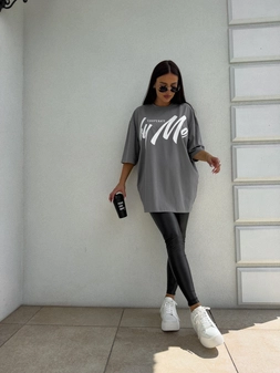 Tuniko sukienka t-shirt COLA - szara