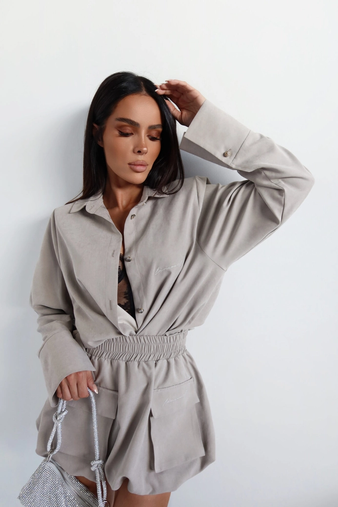 Spódnica VELVET stalowa