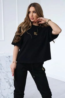 T-Shirt damski BG Goldi | czarny