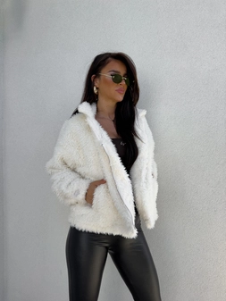 Kurtka futerko ILANIA – ecru