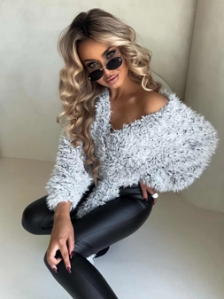 Bluzka KAIRA SHAGGY – szara