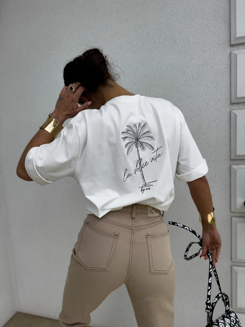 T-shirt PALMS – ecru