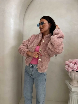 Kurtka bomberka CLOUDY – pudrowy róż