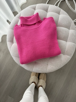 Sweter golf LAVER - barbi róż E18566