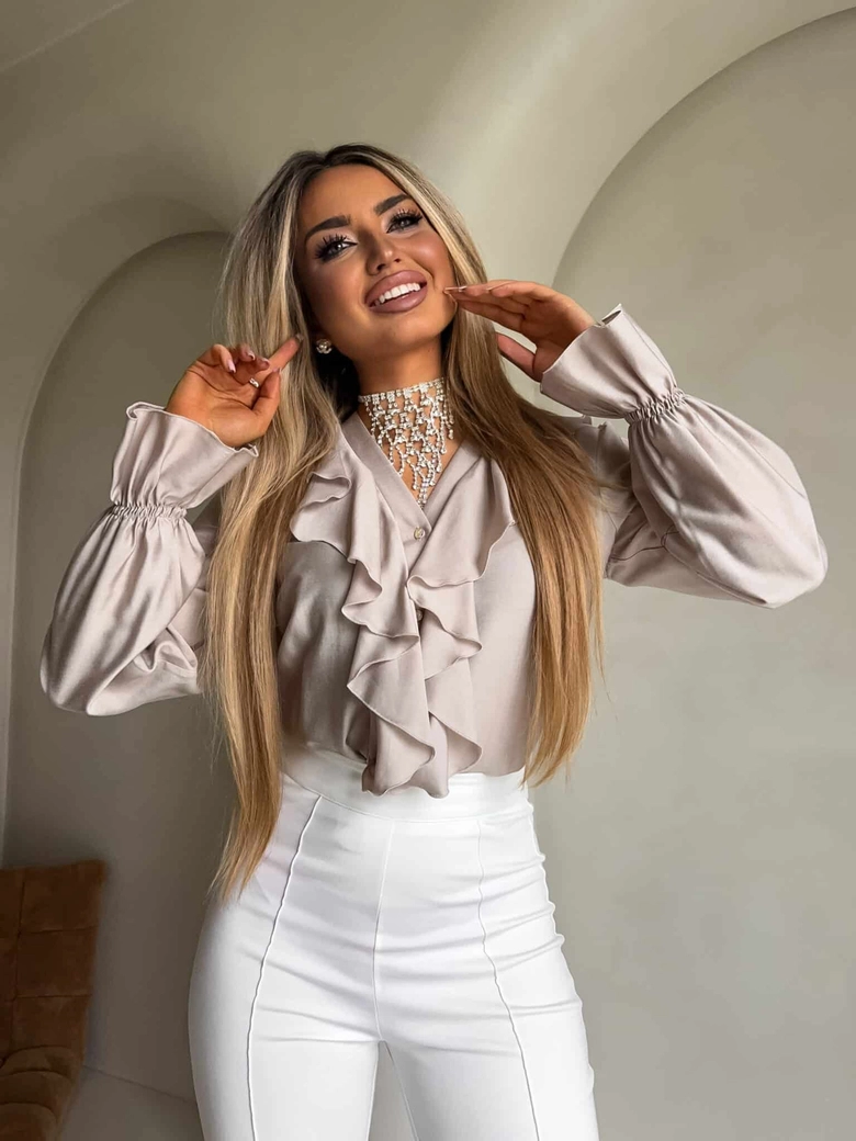 Bluzka ZARRA - jasny beż