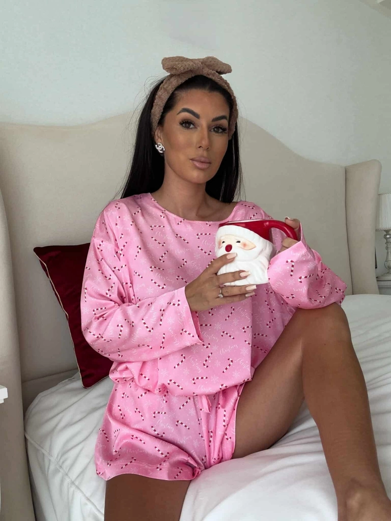 Piżamka CHRISTMAS różowa