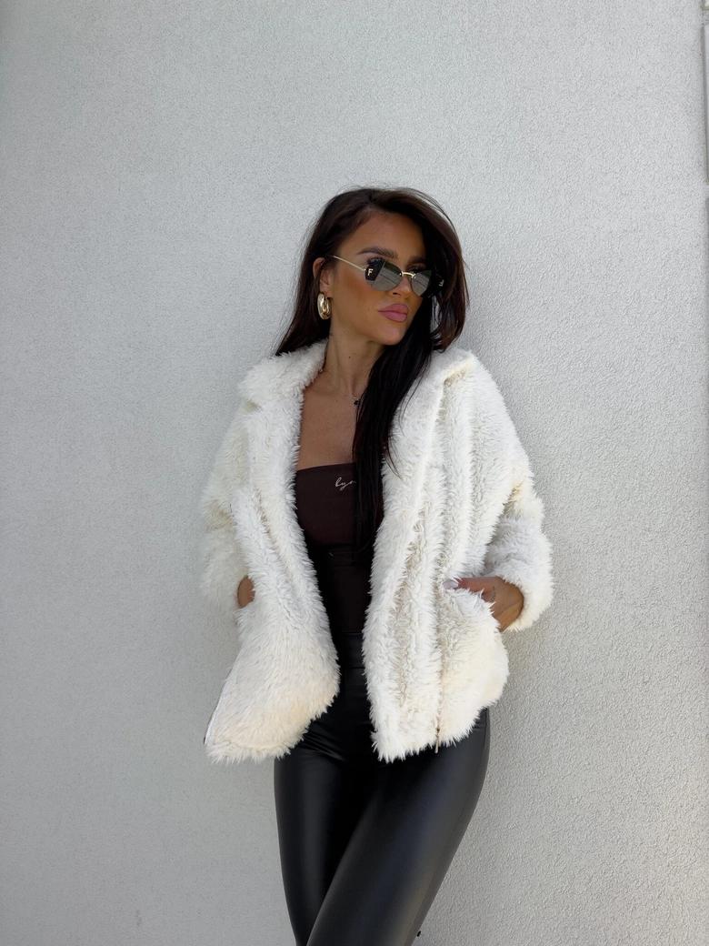 Kurtka futerko ILANIA – ecru