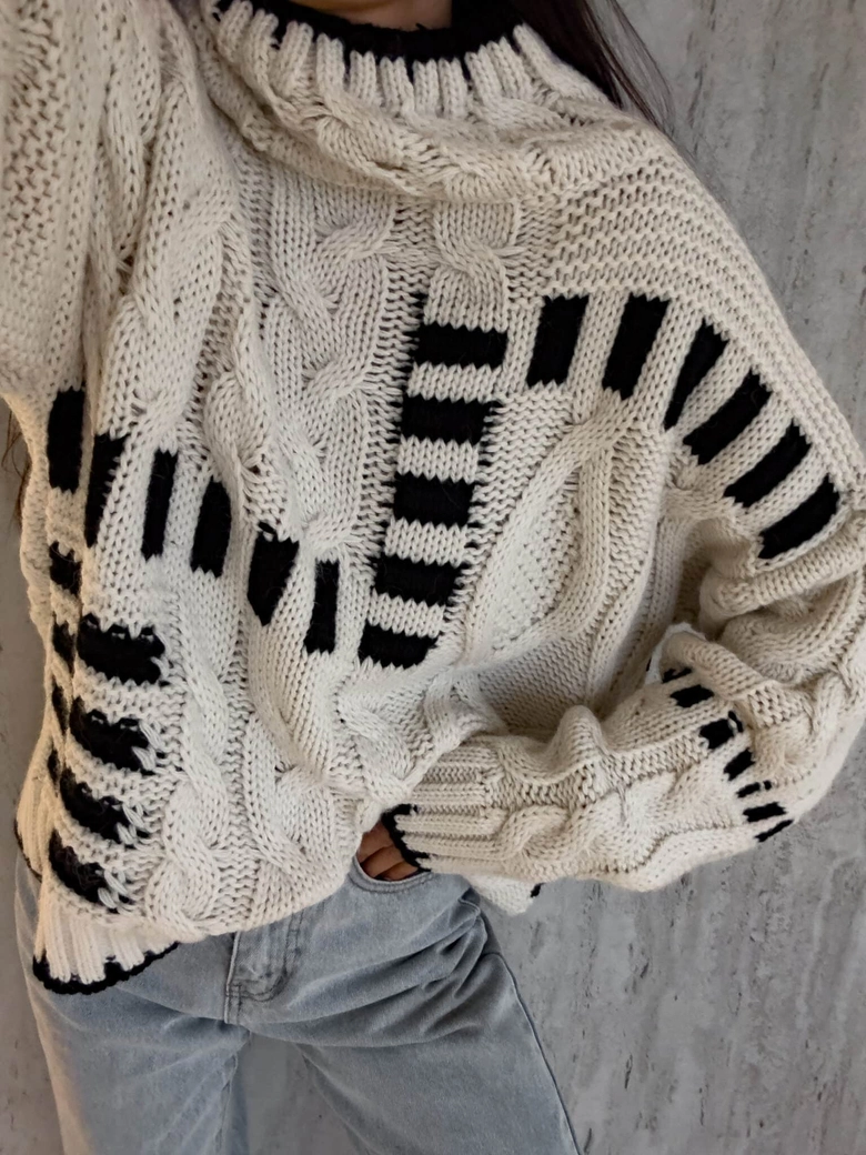 Sweter golf TRAIN – ecru