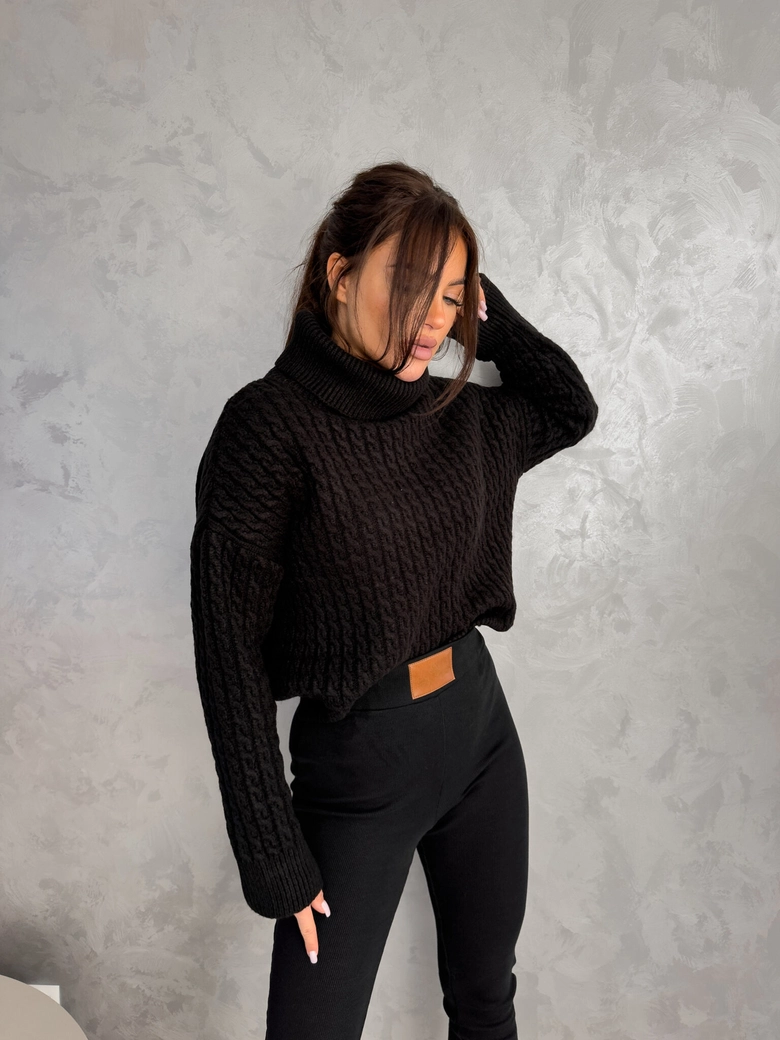 Sweter golf INKO - czarny E18269