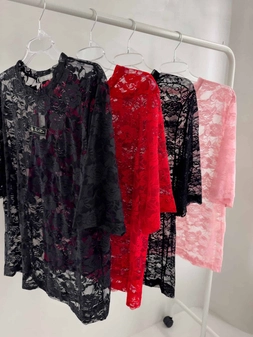 Bluzka MARMARIS II koronka - czarna