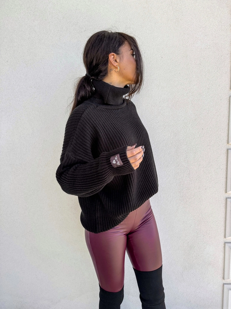 Sweter golf LAVER - czarny DOSTĘPNY OD 18.10.2024r. E17992