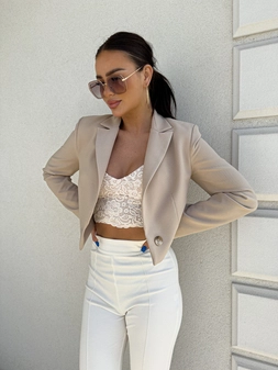 Marynarka SLIM - ciemny beż