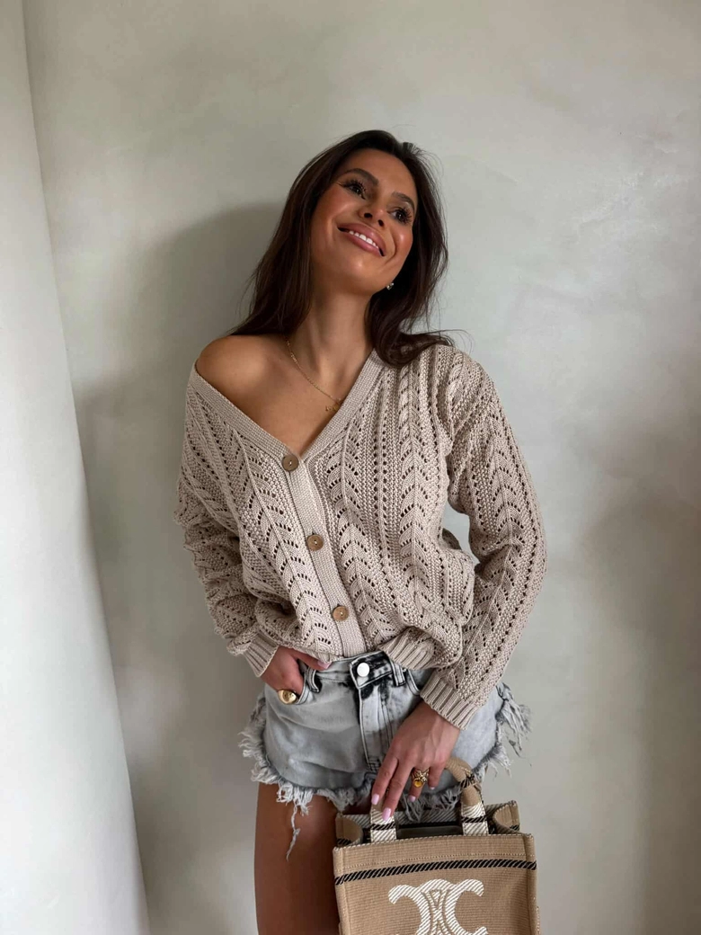 Sweter WOOD – beżowy