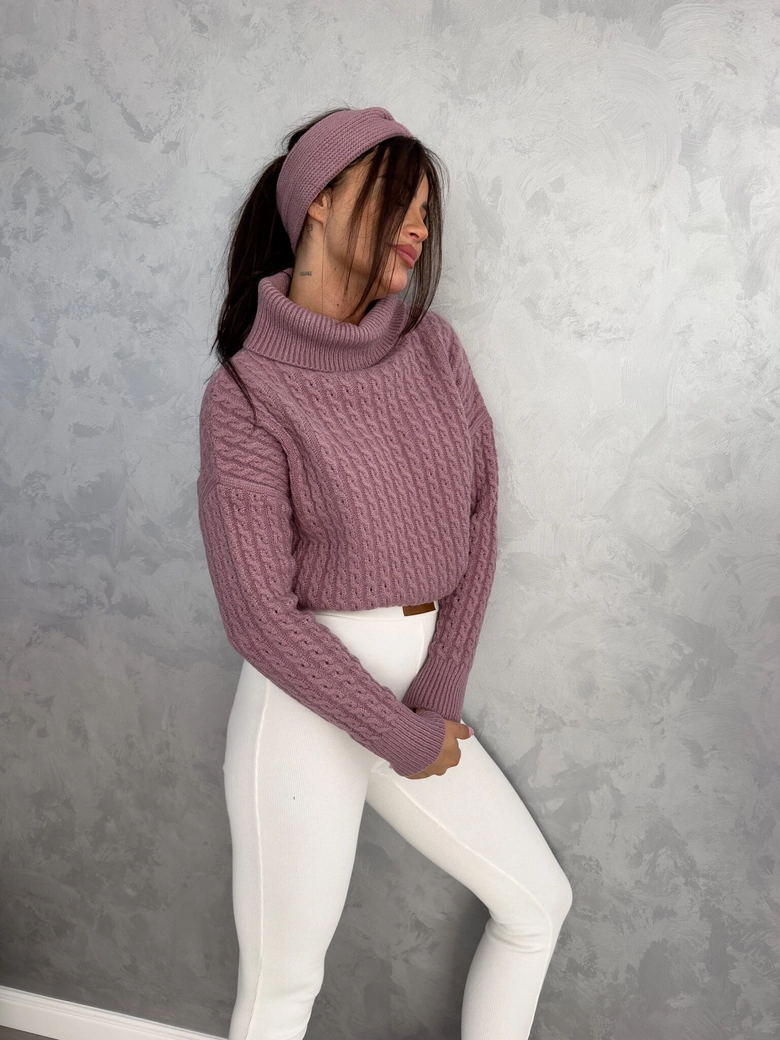 Sweter golf INKO - ametyst