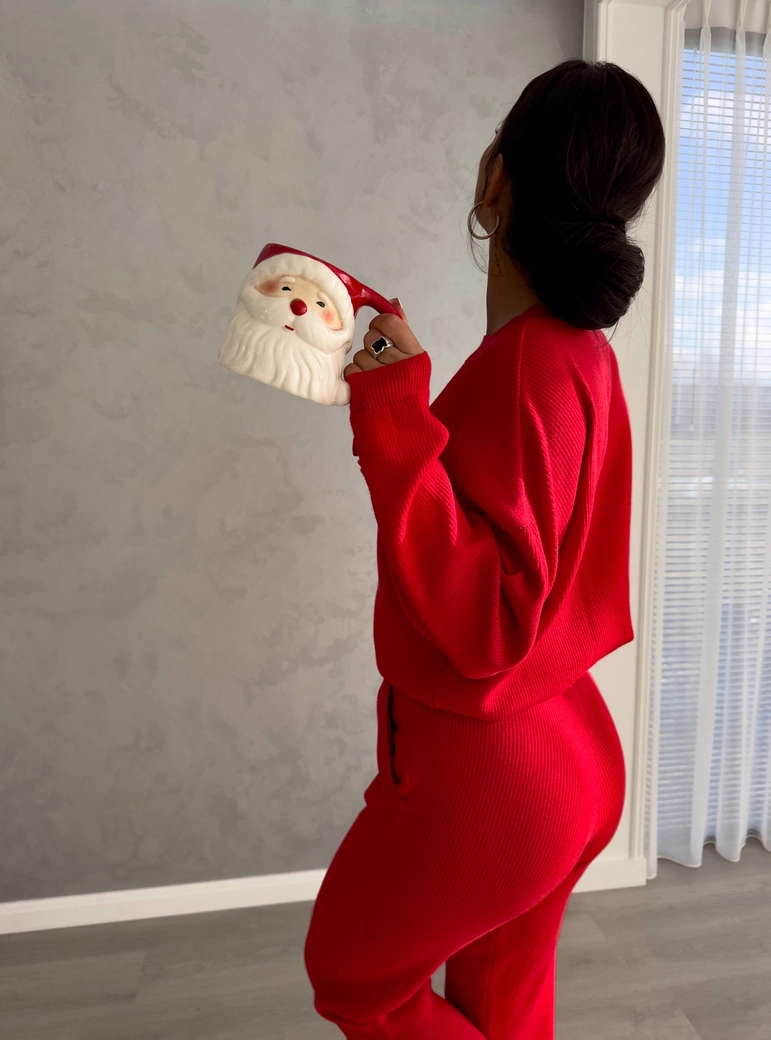 Komplet DELANI LONG – czerwony N19018