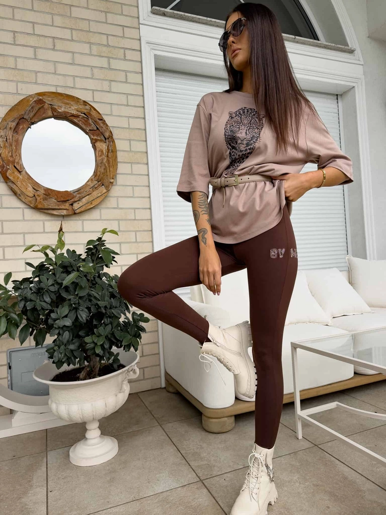 T-SHIRT MEDIUM TIGER - mokka