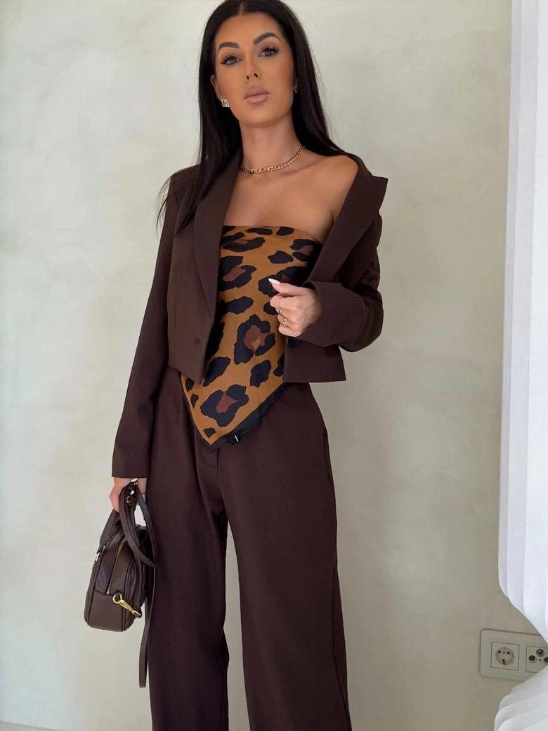 Marynarka SLIM - czekoladowa