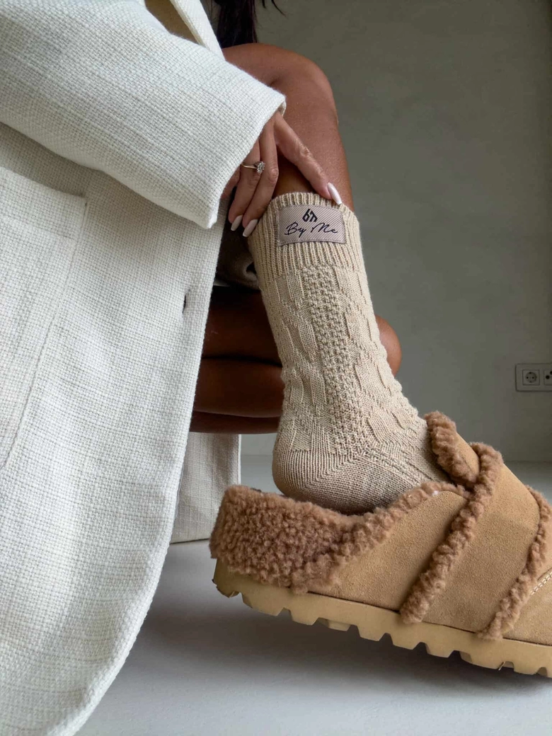 Skarpety WOOL – beżowe