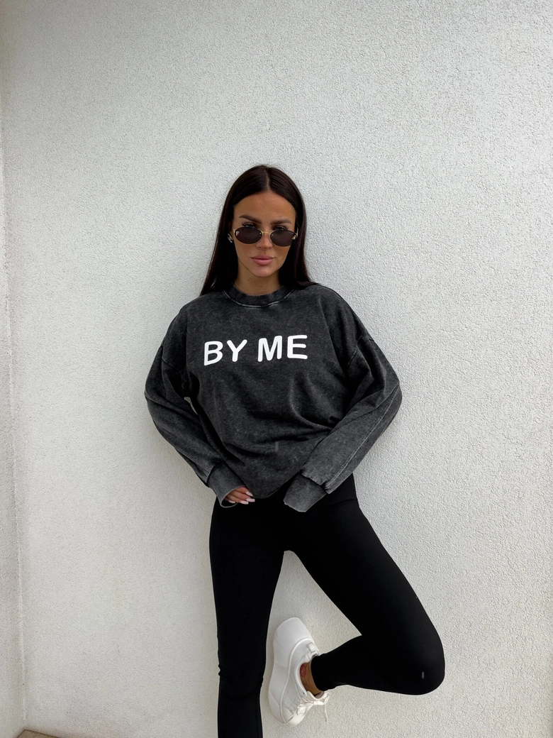 Dekatyzowana bluza DOSE - czarna