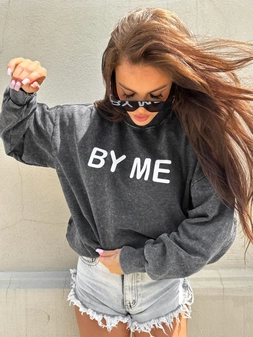 Dekatyzowana bluza DOSE - czarna