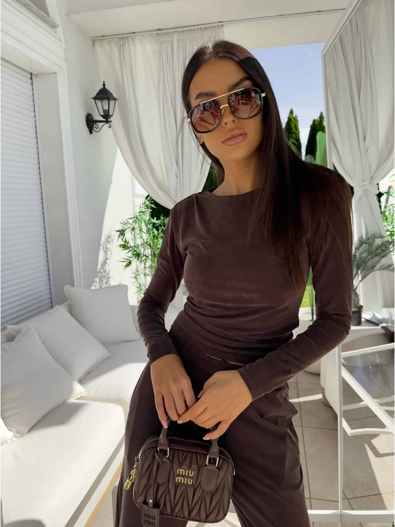 Bluzka LAMIA – czekoladowa