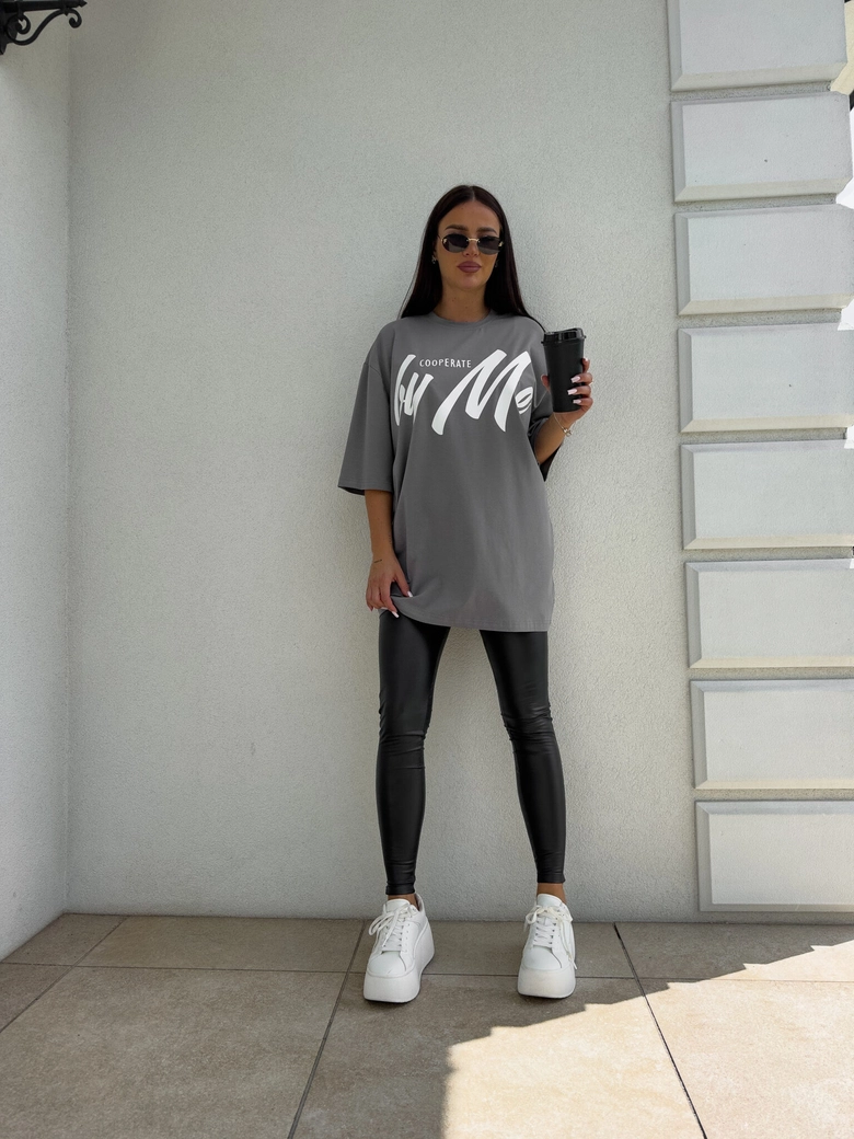 Tuniko sukienka t-shirt COLA - szara