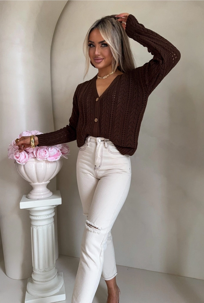 Sweter WOOD – brązowy