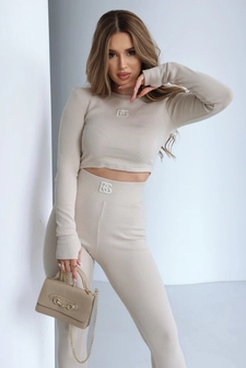 Bluzka damska BG Bestie | jasny beż