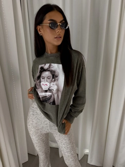 Dekatyzowana bluza ROLLER - khaki