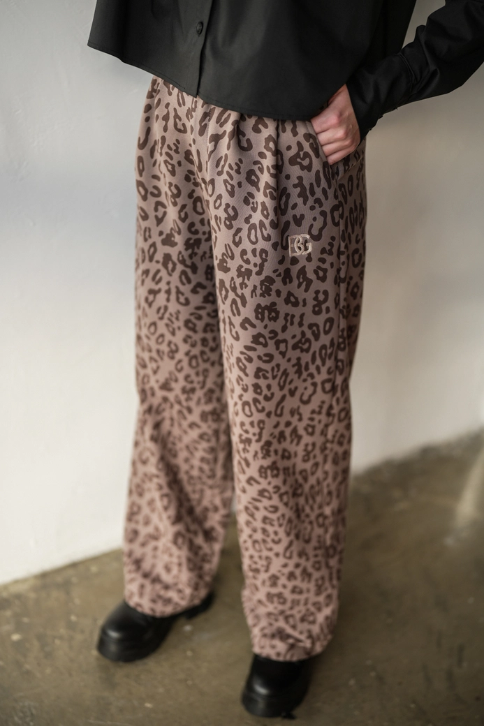 Spodnie damskie BG Mariah | cappuccino (print) T18462