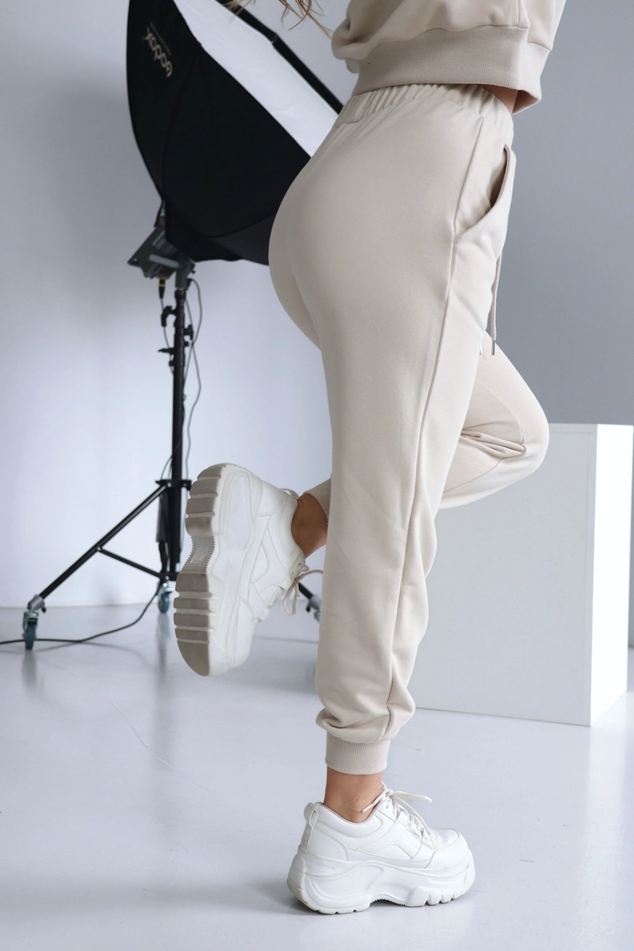 Spodnie damskie BG Brand | jasny beż