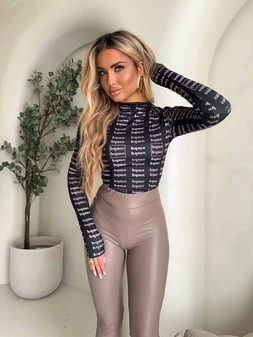 Bluzka SKIN MIU – czarno-beżowa