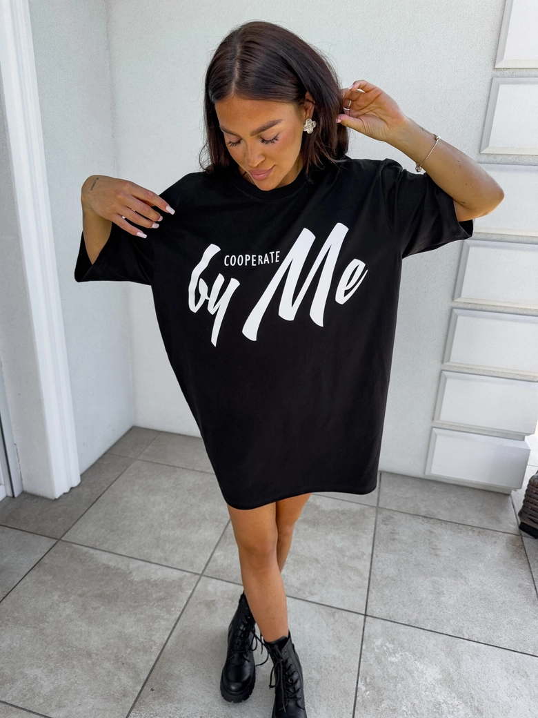 Tuniko sukienka t-shirt COLA - czarna