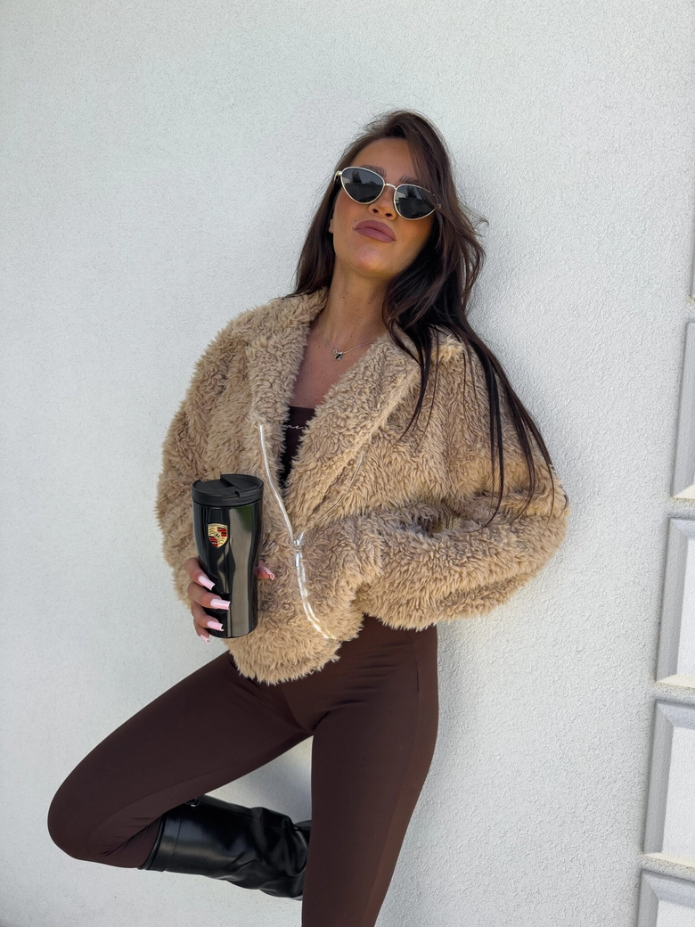 Kurtka futerko ILANIA – beżowa