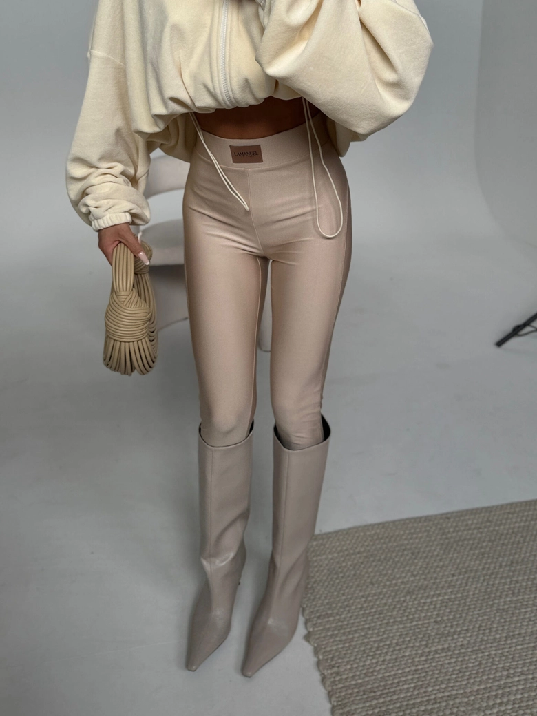 Legginsy FAMOUS beż