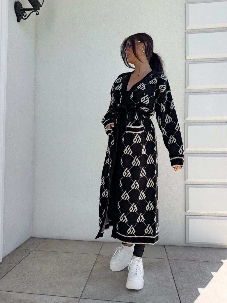 Kardigan płaszcz ANDREA – czarny