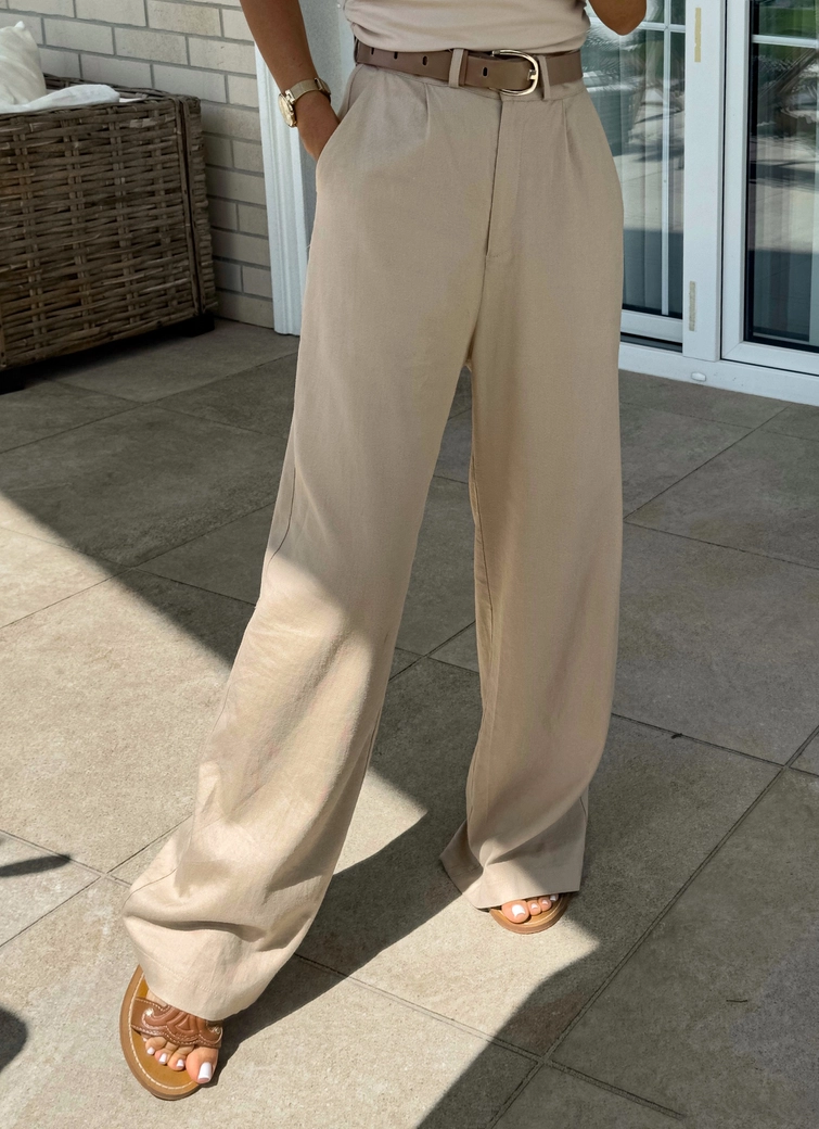 Spodnie BIANCO - beżowe T17829